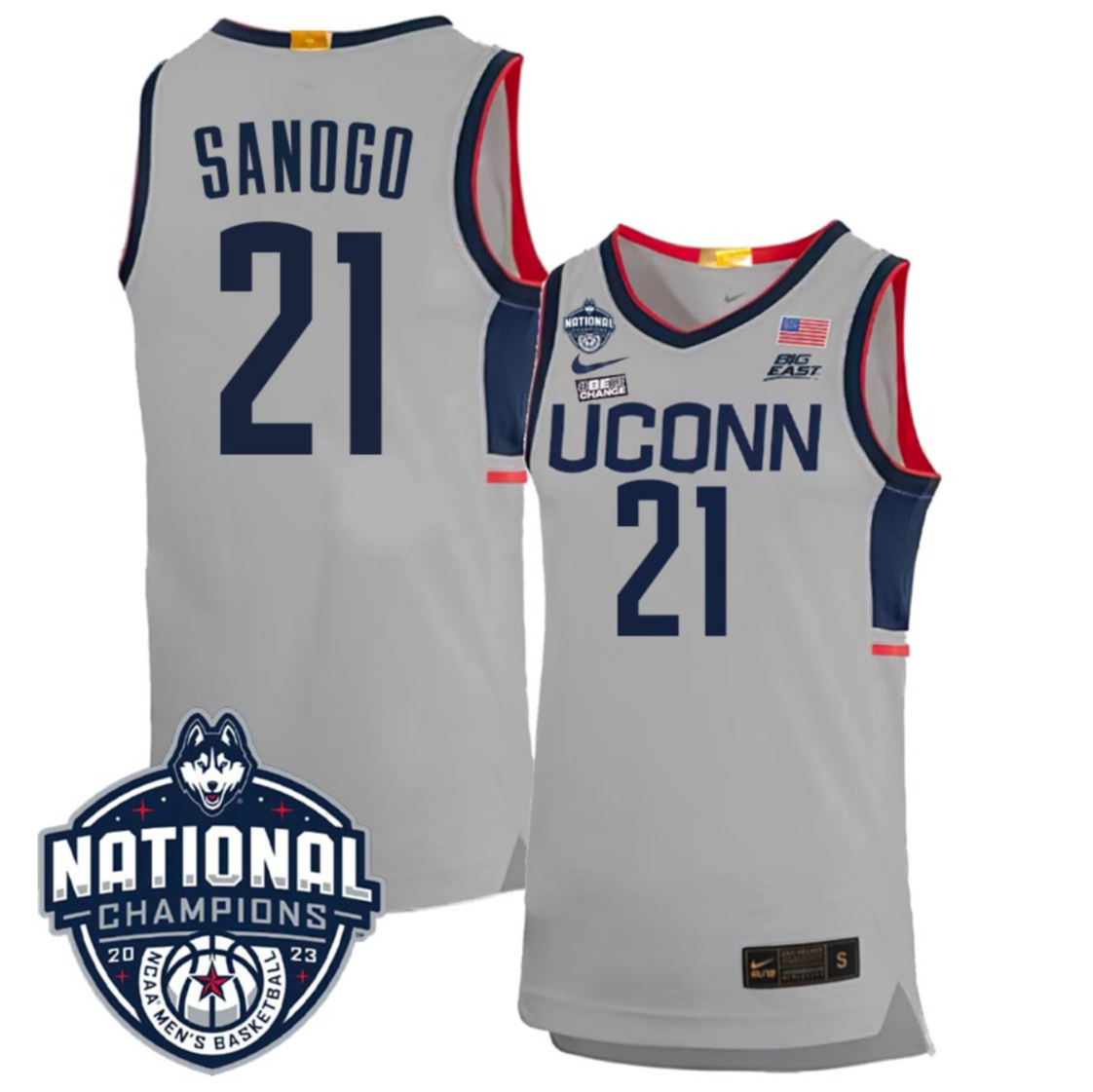 Adama Sanogo Jersey #21 UConn Huskies 2023 National Champions College Basketball