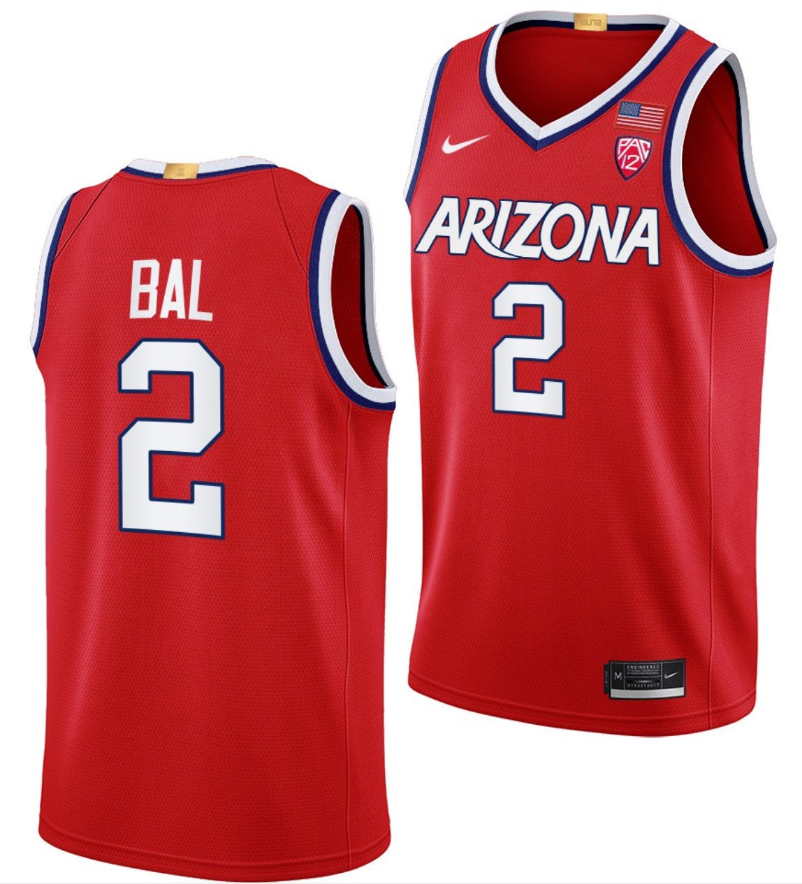 Adama Bal Jersey Arizona Wildcats College Basketball Maui Invitational Champs #2