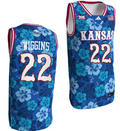 Andrew Wiggins Jersey #22 Kansas Jayhawks Bill Self Game College Basketball Blue Maui Strong