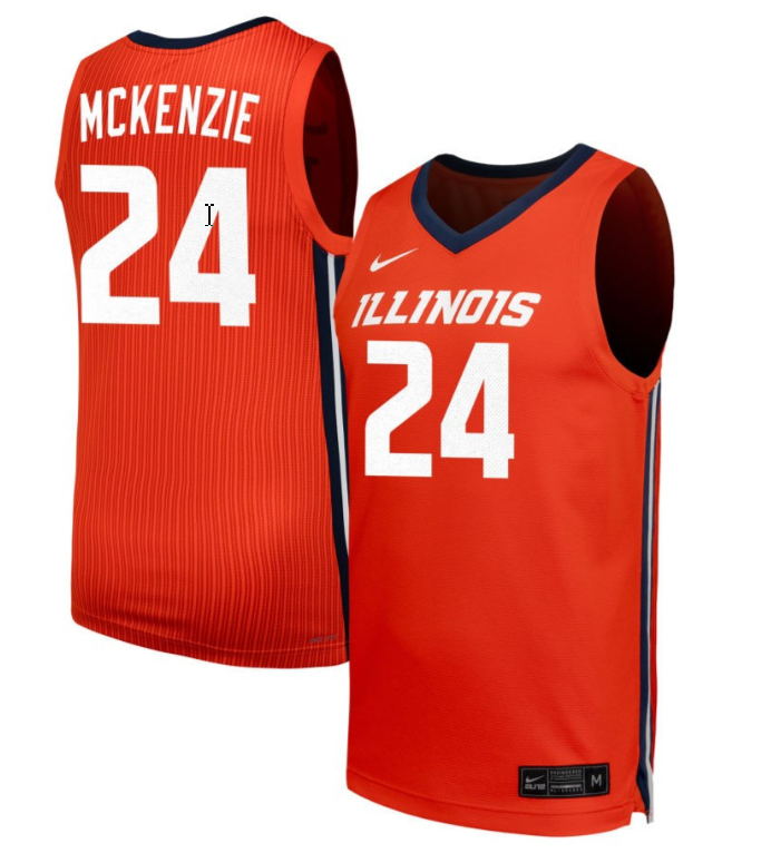 Adalia McKenzie Jersey #24 Illinois Fighting Illini NIL Basketball Orange