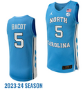 Armando Bacot Jersey #5 North Carolina Tar Heels Replica College Basketball 2023-24 Blue