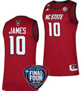 Aziaha James Jersey #10 NC State Wolfpack Basketball 2024 NCAA March Madness Final Four Red