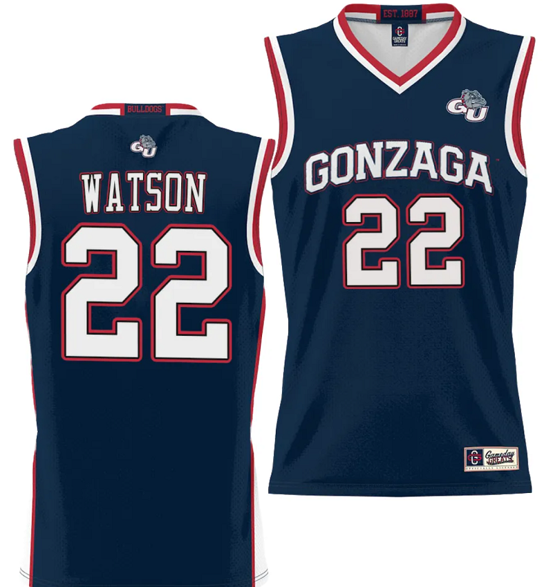 Anton Watson Jersey #22 Gonzaga Bulldogs NIL College Basketball Lightweight Black