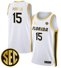 Alijah Martin Jersey #15 Florida Gators Swingman Basketball Stitched White Gold