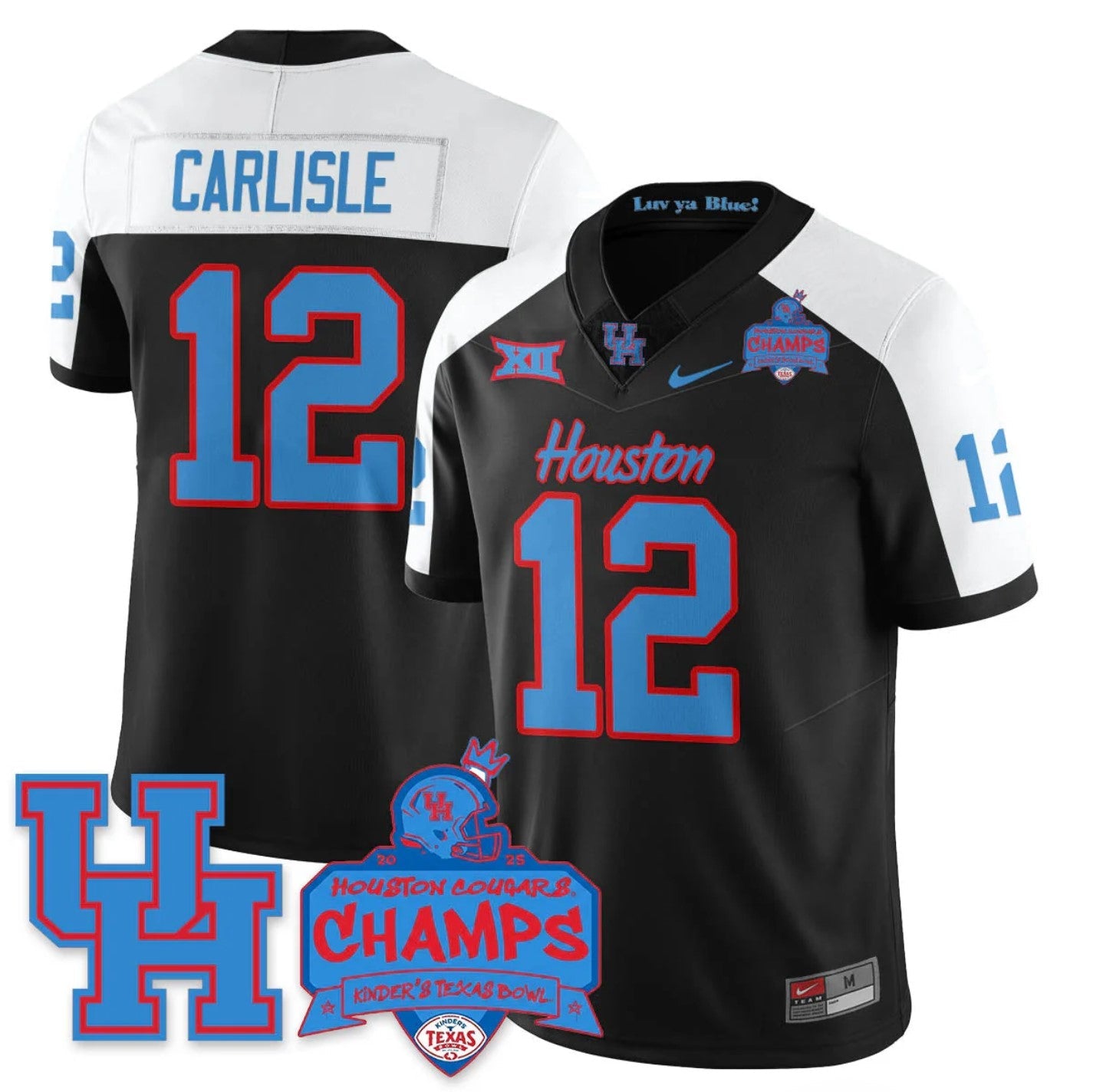 Austin Carlisle Jersey #12 Houston Cougar 2025 Texas Bowl Champions