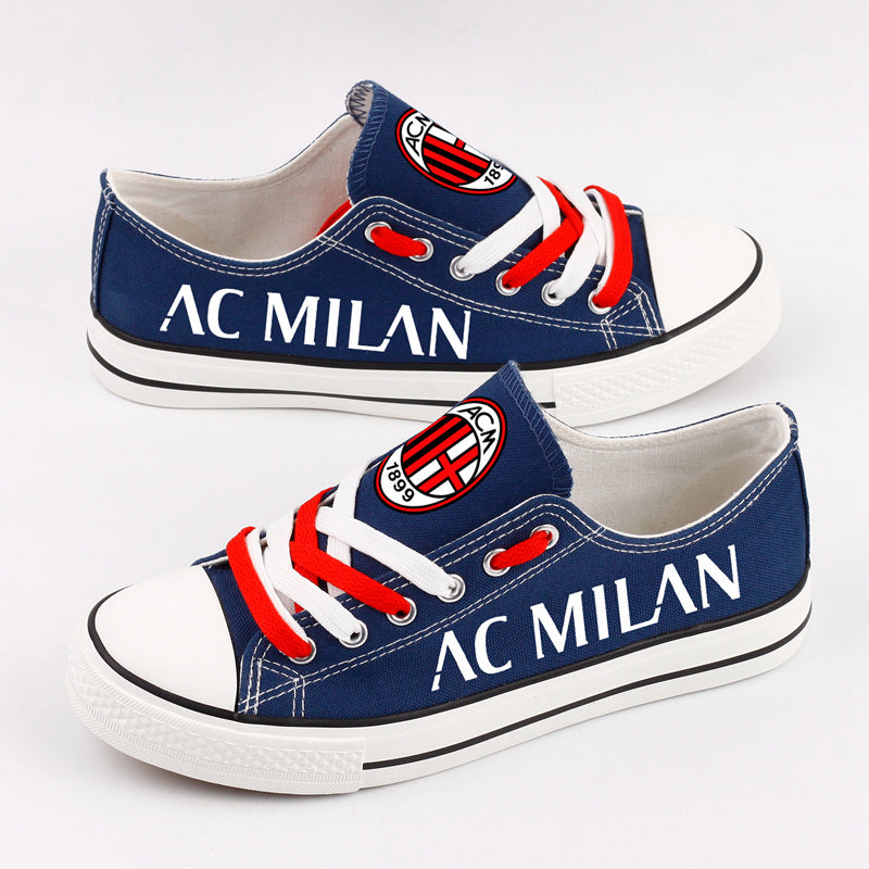 AC Milan Low Top Canvas Sport Sneakers Shoes For Men Women Fans