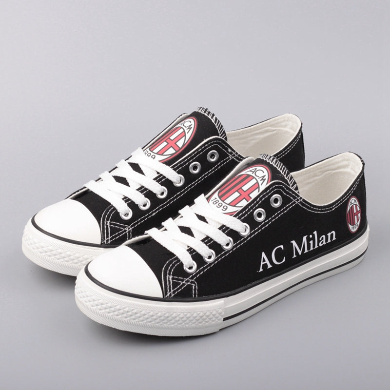AC Milan Low Top Canvas Sport Sneakers Shoes For Men Women Fans