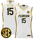 Alijah Martin Jersey #15 Florida Gators 2024 Lightweight Basketball White Gold