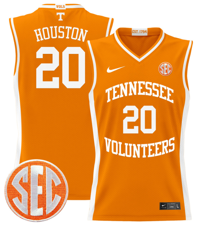 Allan Houston Jersey #20 Tennessee Vols 2024 Lightweight Basketball Orange