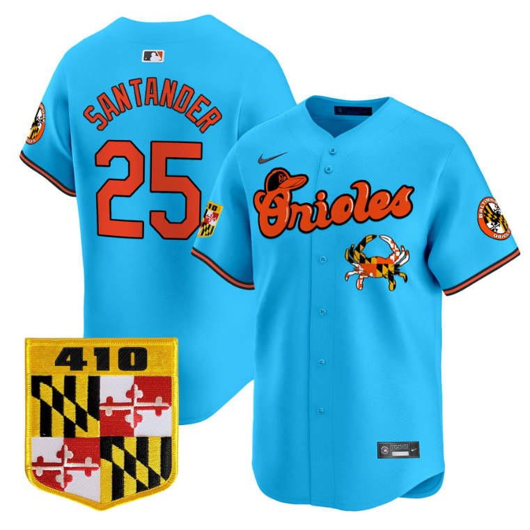 Anthony Santander Jersey #25 Baltimore Orioles 410 & Chesapeake Crab Patch Limited Stitched