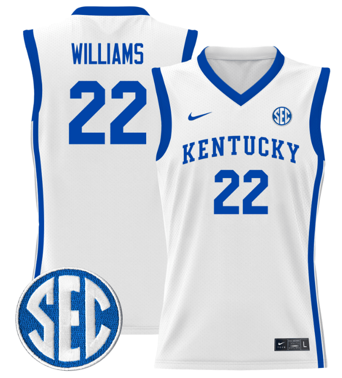Amari Williams Jersey #22 Kentucky Wildcats Lightweight Basketball White