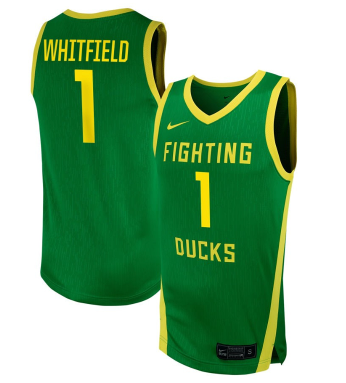 Alexis Whitfield Jersey #1 Oregon Ducks NIL Basketball Green