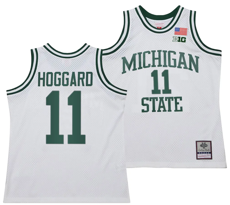 AJ Hoggard Jersey #11 Michigan State Spartans 125th Basketball Anniversary 1990 Throwback White