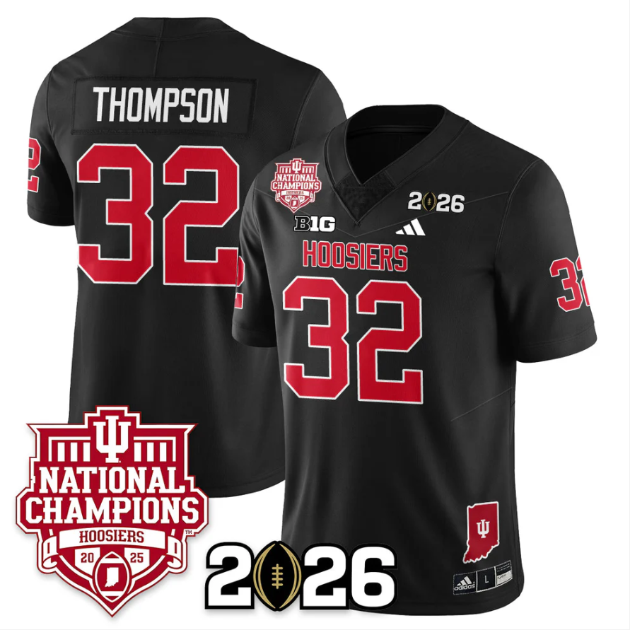 Anthony Thompson Jersey #32 Indiana Hoosiers 2025 National Champions Black