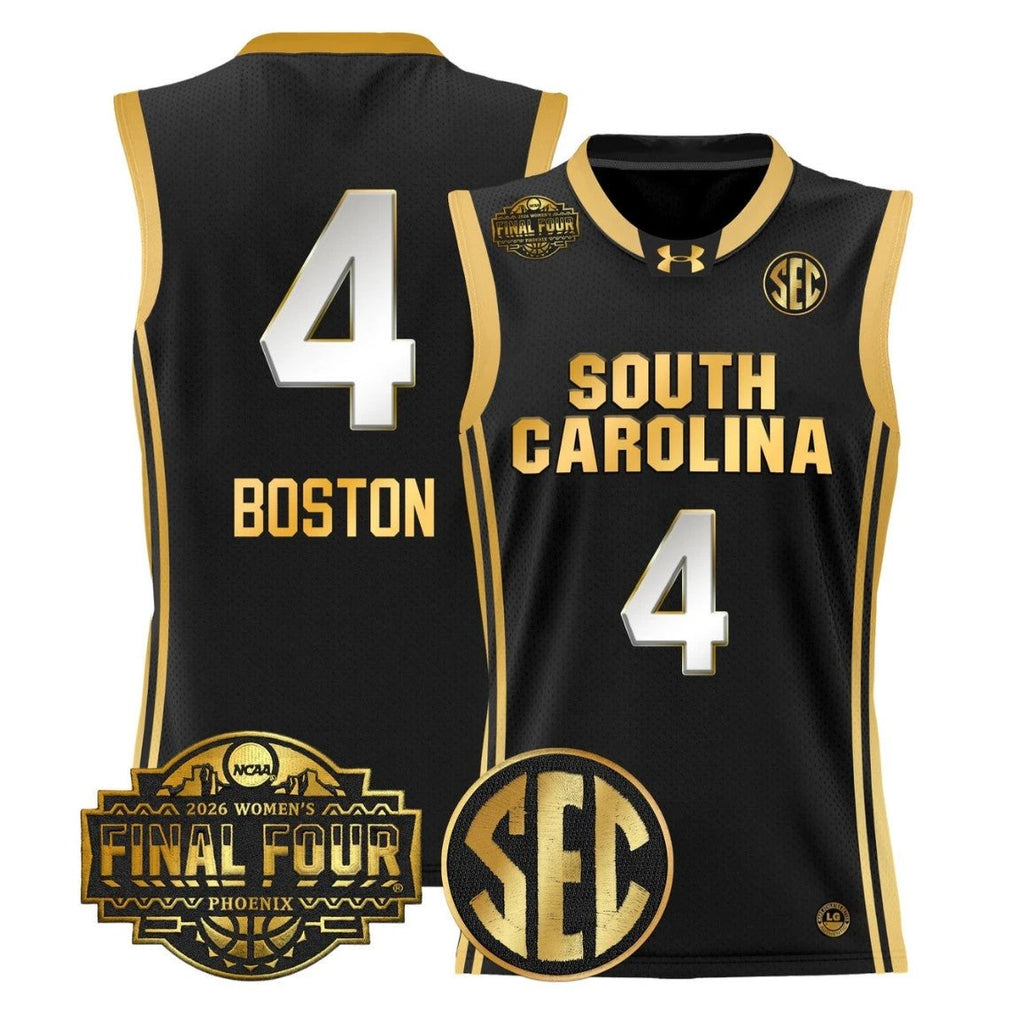 Aliyah Boston Jersey #4 South Carolina 2026 Final Four Stitched Black Gold