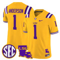 Aaron Anderson Jersey #1 LSU Tigers 2025 Louisiana Patch Stitched