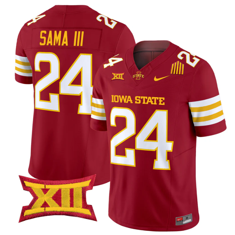 Abu Sama III Jersey #24 Iowa State Cyclones 2025 Limited Stitched Cardinal