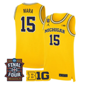 Aday Mara Jersey #15 Michigan Wolverines 2026 Final Four Stitched Maize