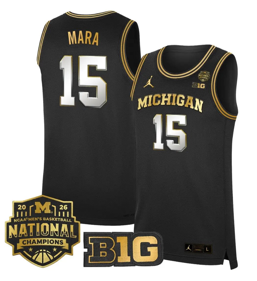 Aday Mara Jersey #15 Michigan Wolverines 2026 National Champions Stitched