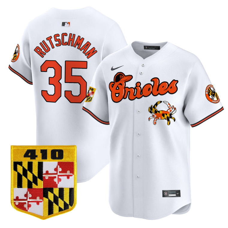 Adley Rutschman Jersey #35 Baltimore Orioles 410 & Chesapeake Crab Patch Limited Stitched