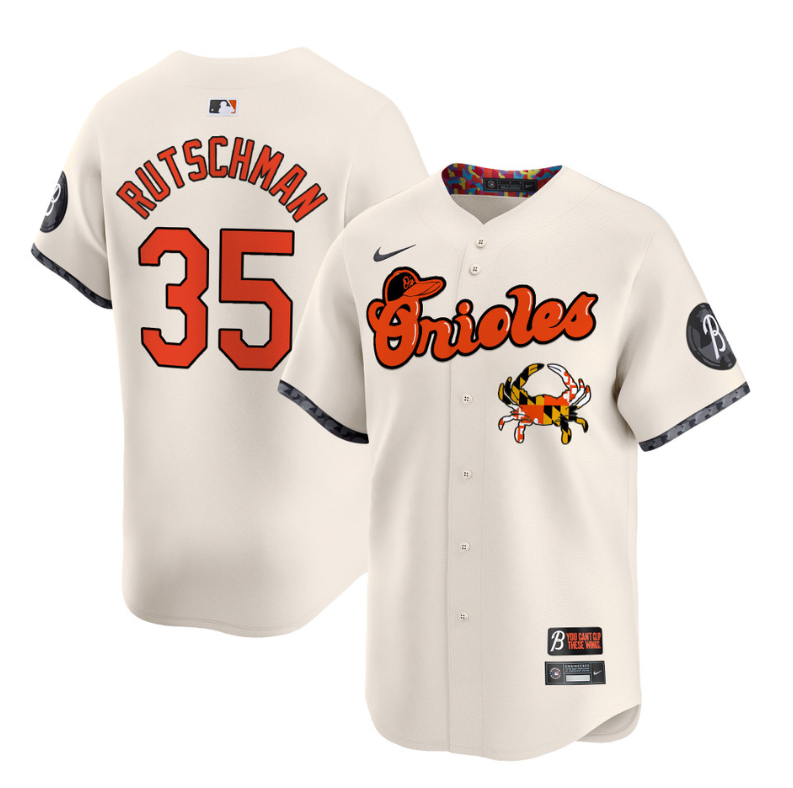 Adley Rutschman Jersey #35 Baltimore Orioles 410 & Chesapeake Crab Patch Limited Stitched