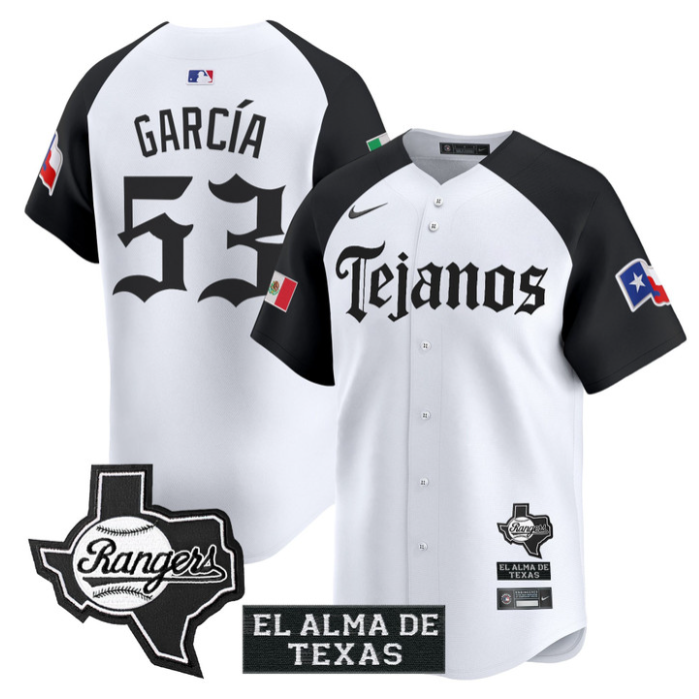Adolis Garcia Jersey #53 Texas Rangers Mexico Tejano Barrio Style Vapor Limited Stitched