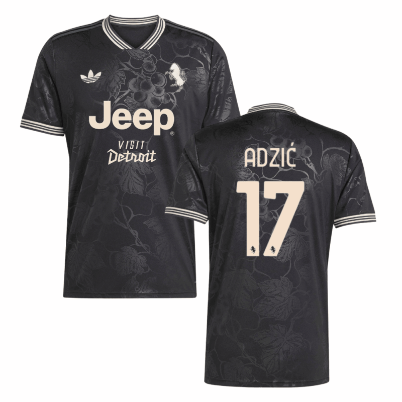 Adžić 17 Juventus 2025-26 Third Match Jersey – Black