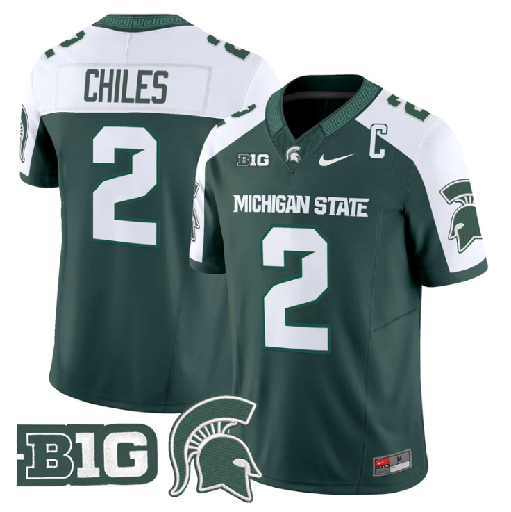 Aidan Chiles Jersey #2 Michigan State Spartans 2025 Vapor Stitched Green Alter
