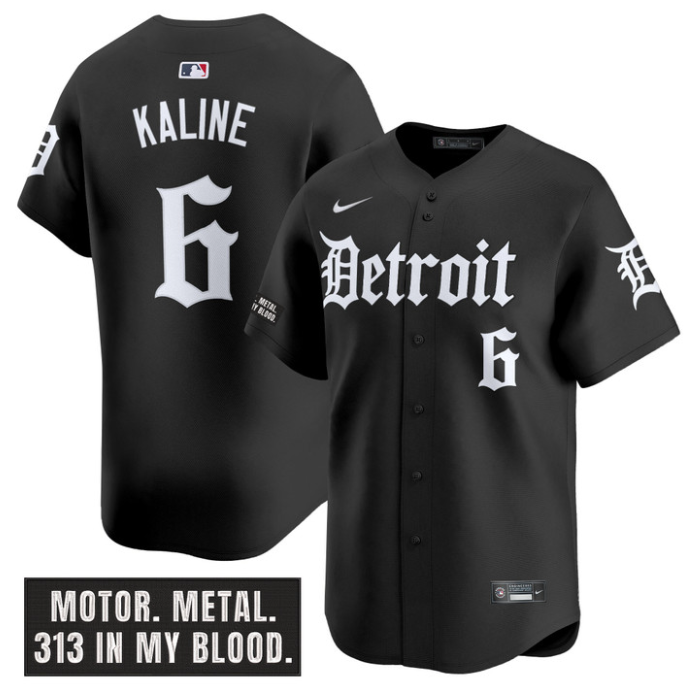 Al Kaline Jersey #6 Detroit Tigers Motor Gothic Edition Vapor Limited Stitched