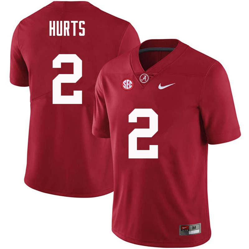 Alabama Crimson Tide #2 Jalen Hurts Football Jersey Stitched Red