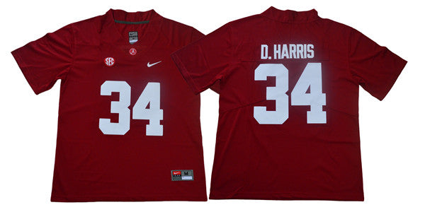 Alabama Crimson Tide #34 Damien Harris Football Jersey Stitched Red