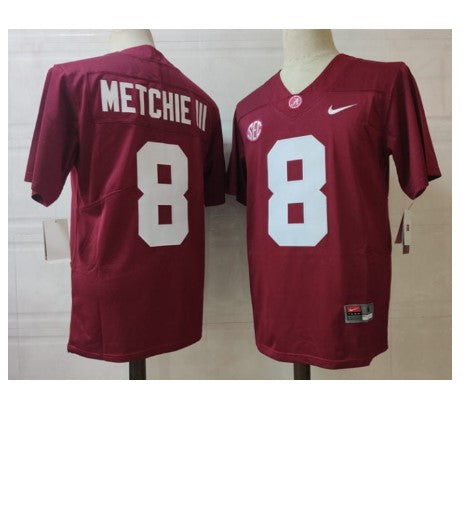 Alabama Crimson Tide #8 John Metchie III Football Jersey Stitched Red