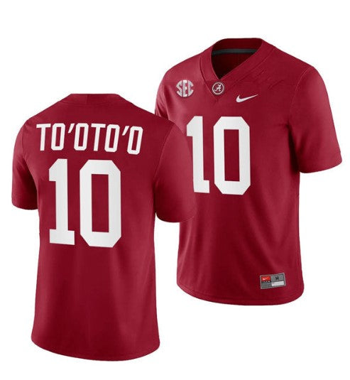 Alabama Crimson Tide #10 Henry To’oTo’o Football Jersey Stitched