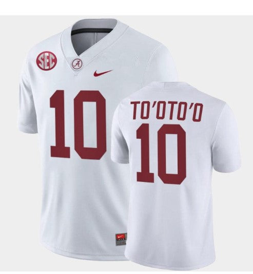 Alabama Crimson Tide #10 Henry To’oTo’o Football Jersey Stitched