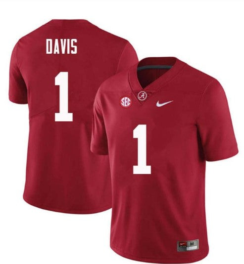 Alabama Crimson Tide #1 Ben Davis Football Jersey Stitched