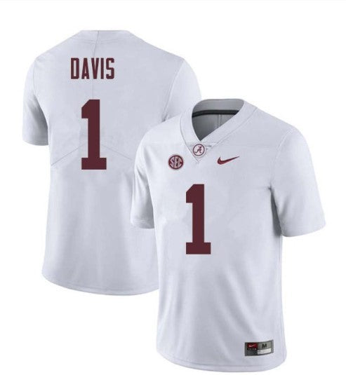 Alabama Crimson Tide #1 Ben Davis Football Jersey Stitched