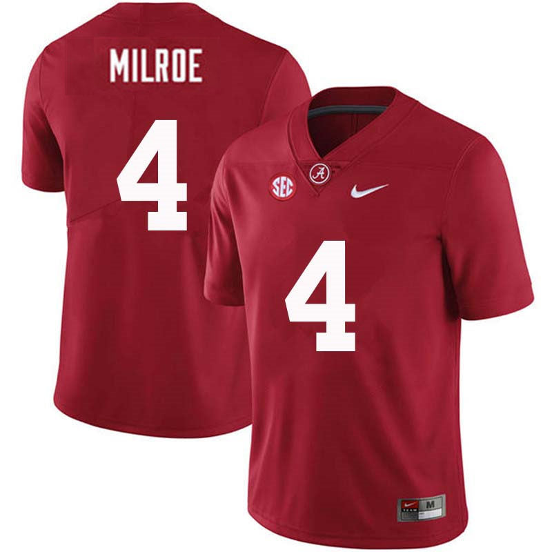 Alabama Crimson Tide #4 Jalen Milroe Football Jersey Stitched