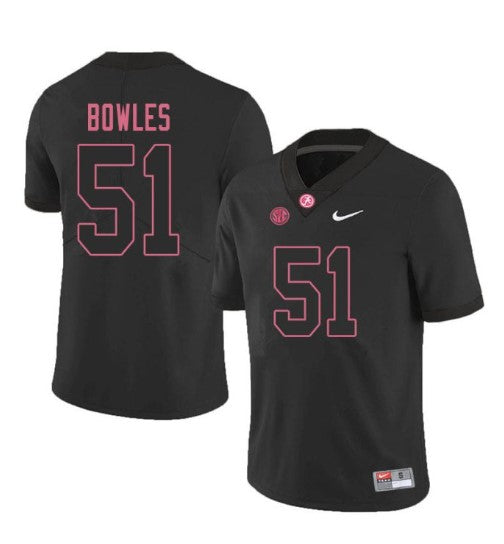 Alabama Crimson Tide #51 Tanner Bowles Football Jersey Stitched