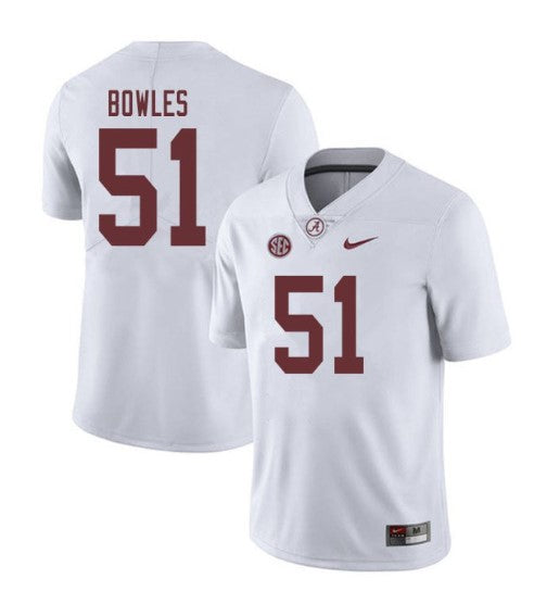 Alabama Crimson Tide #51 Tanner Bowles Football Jersey Stitched