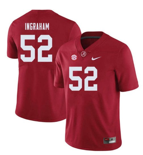 Alabama Crimson Tide #52 Braylen Ingraham Football Jersey Stitched