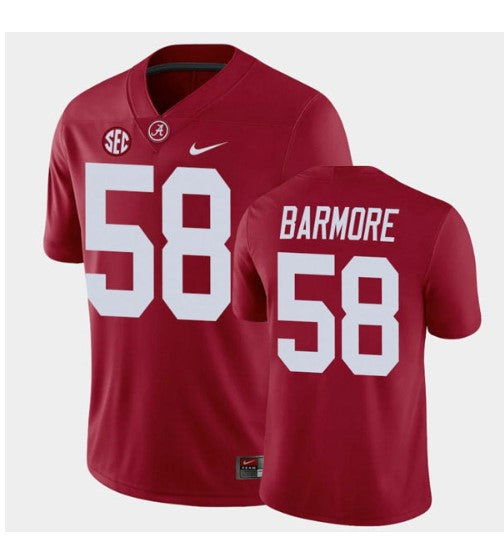 Alabama Crimson Tide #58 Christian Barmore Football Jersey Stitched