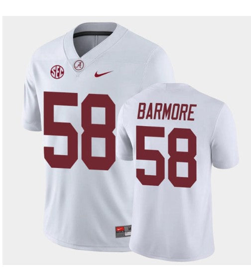 Alabama Crimson Tide #58 Christian Barmore Football Jersey Stitched