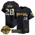 Alec Bohm Jersey #28 Phillies Retro Newspaper Edition Gold Vapor Premier Stitched