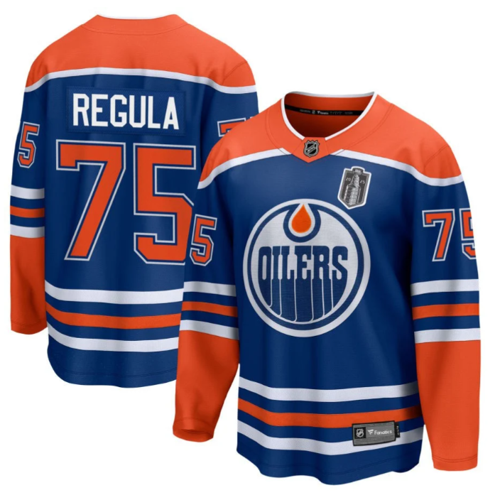 Alec Regula 75 Edmonton Oilers 2025 Stanley Cup Final Home Breakaway Men Jersey