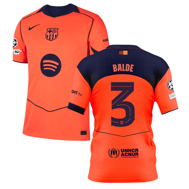 Alejandro Balde 3 Barcelona 2025-26 Third Match Jersey – Orange