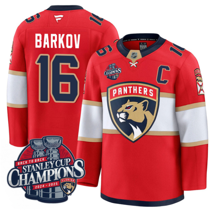 Aleksander Barkov Jersey 16 Florida Panthers 2025 Stanley Cup Back To Back Blue