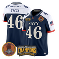 Alex Tecza Jersey #46 Navy Midshipmen 2025 Trophy Champions Stitched Navy Alternate