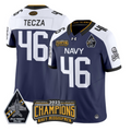Alex Tecza Jersey #46 Navy Midshipmen Jolly Rogers 2025 Trophy Stitched Navy Alternate