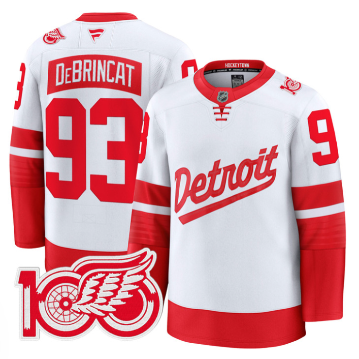Alex DeBrincat Jersey #93 Detroit Red Wings 100th Anniversary Stitched