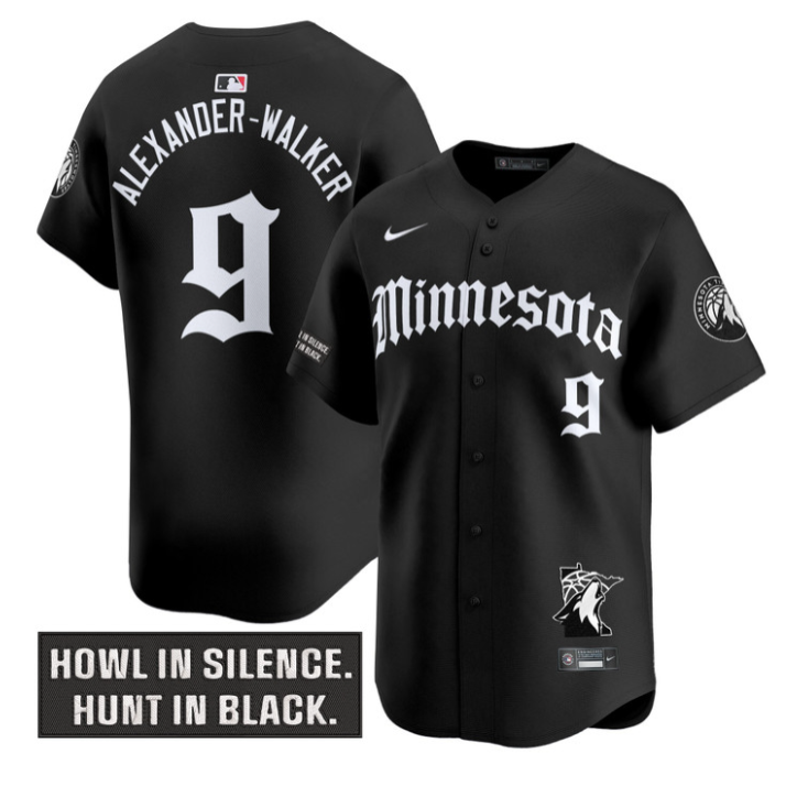 Alexander-Walker Jersey #9 Minnesota Timberwolves Gothic North Howl